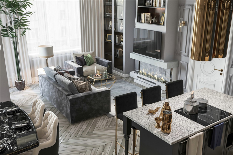 2019最新簡歐風格裝修效果圖 整木定制圖片案例(圖5) 2019最新簡歐風格裝修效果圖 整木定制圖片案例(圖5)