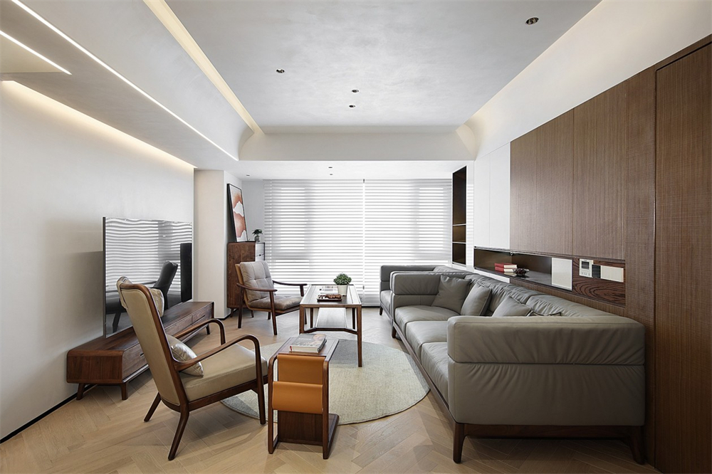 200㎡大平層整木定制，現代極簡風格(圖5)